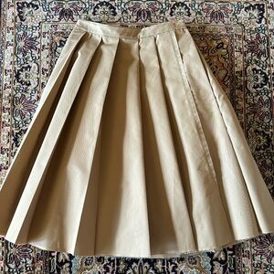Khaki brown pleated skirt